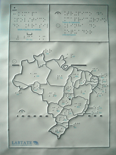 Mapa em papel microcapsulado